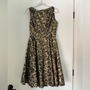 Gold Black Formal Cocktail Dress Size 8